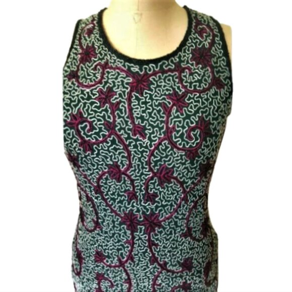 Vintage maxi embroidery and beads fitted dress - Picture 3 of 16